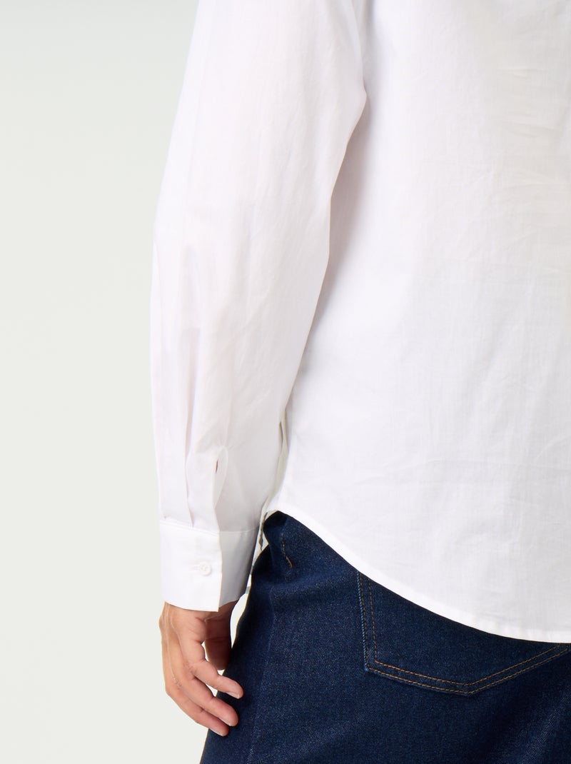 Chemise à manches longues et col lavallière Blanc - Kiabi