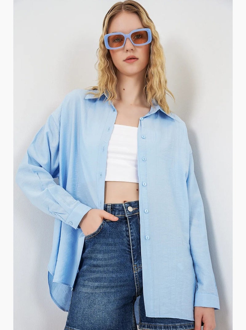 Chemise à manches longues oversize bdart Bleu clair - Kiabi