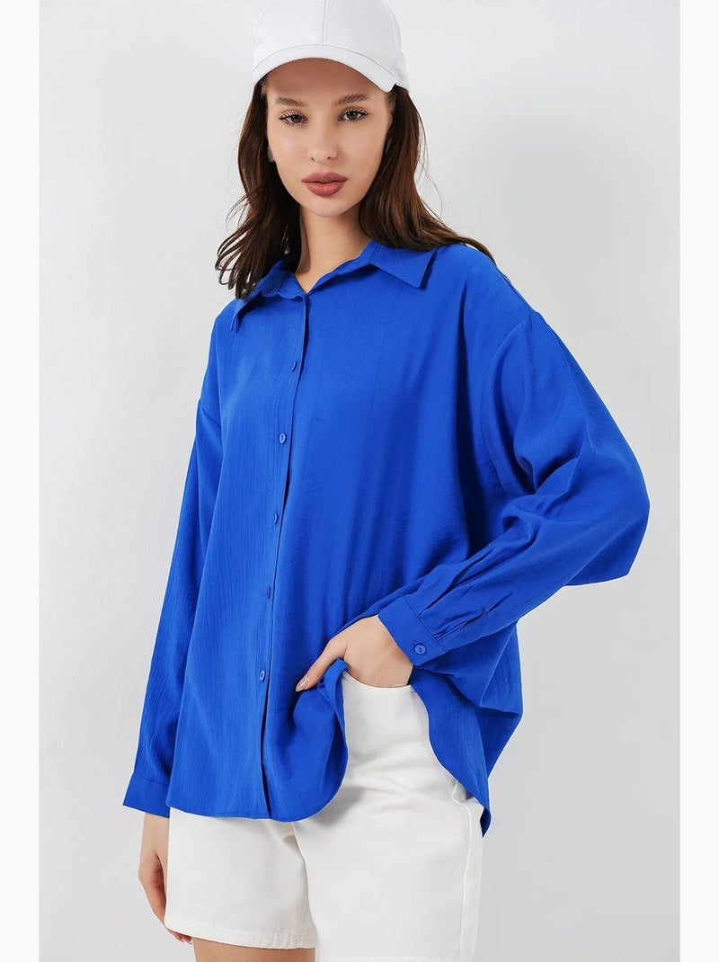 Chemise à manches longues oversize bdart Bleu électrique - Kiabi