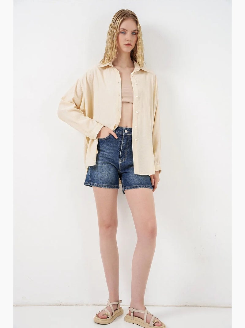 Chemise à manches longues oversize bdart Crème - Kiabi