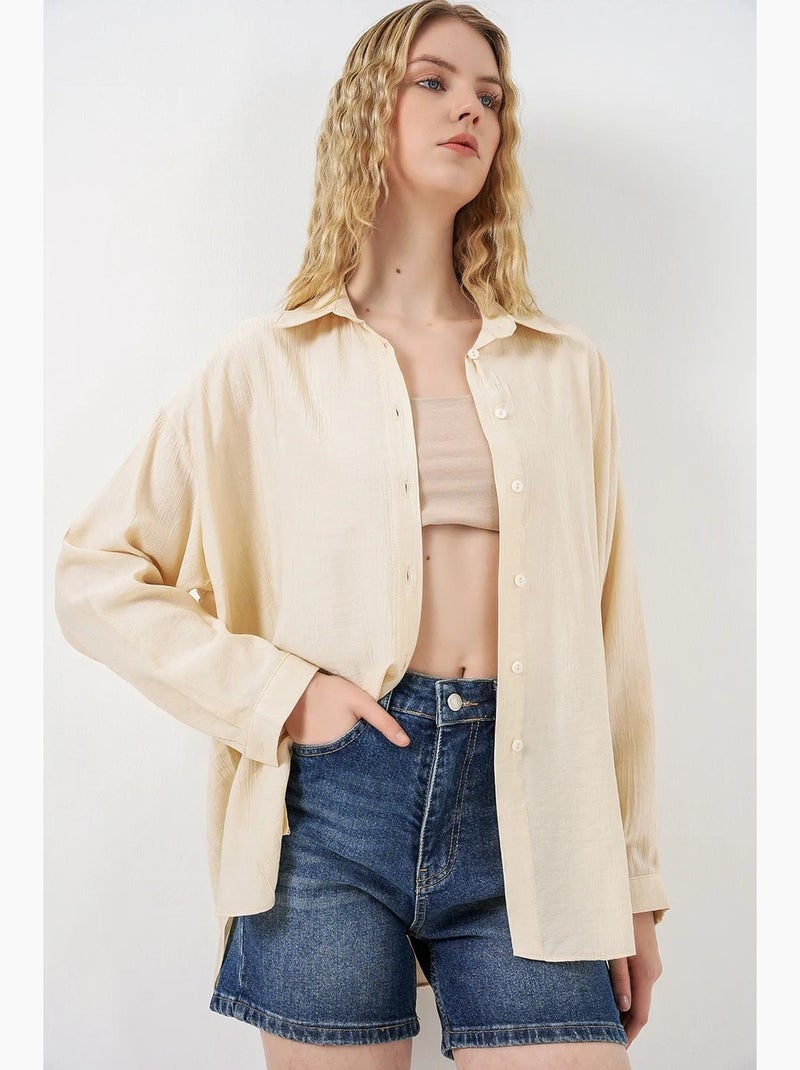 Chemise à manches longues oversize bdart Crème - Kiabi