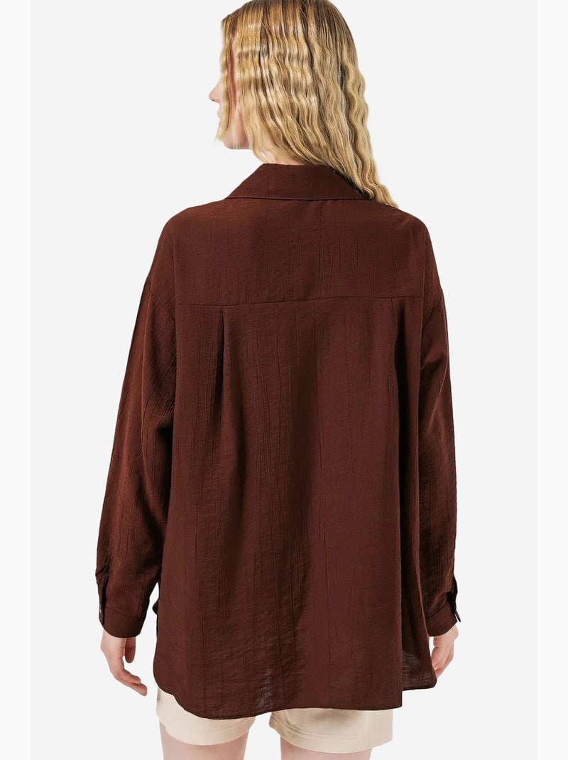 Chemise à manches longues oversize bdart Marron chocolat - Kiabi