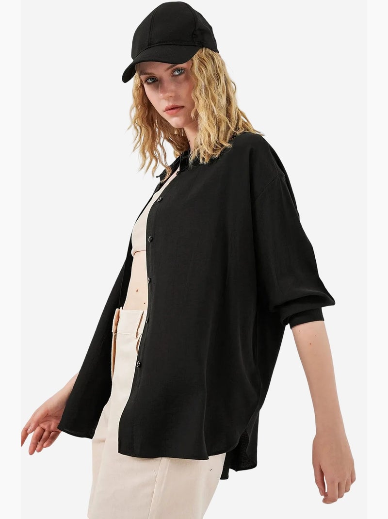 Chemise à manches longues oversize bdart Noir - Kiabi