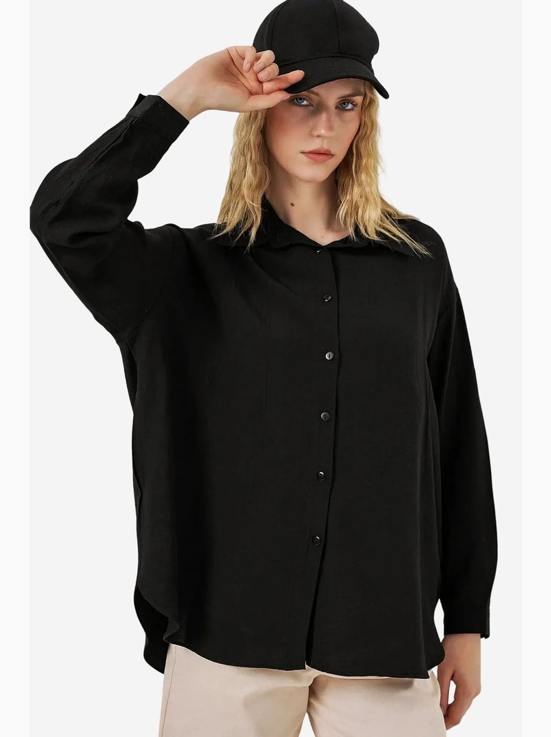 Chemise à manches longues oversize bdart Noir - Kiabi