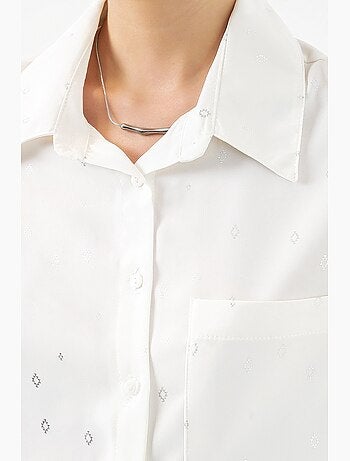 Chemise à manches longues oversize, micro-motifs et poches bdart