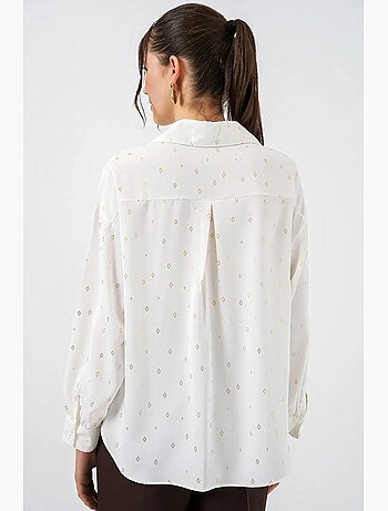 Chemise à manches longues oversize, micro-motifs et poches bdart