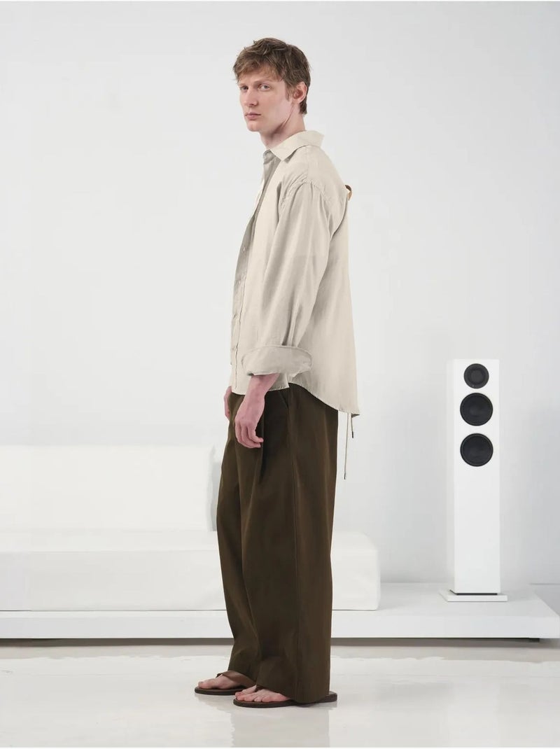 Chemise à manches longues oversize pour homme giesto Beige argile - Kiabi