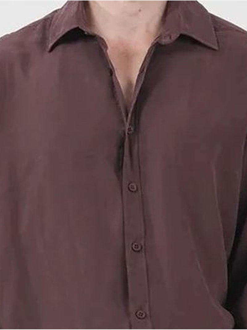 Chemise à manches longues oversize pour homme giesto Mauve - Kiabi