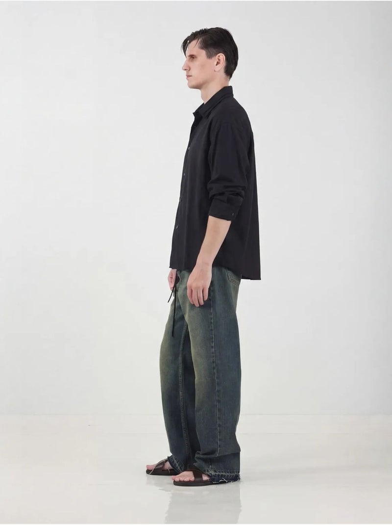 Chemise à manches longues oversize pour homme giesto Noir - Kiabi
