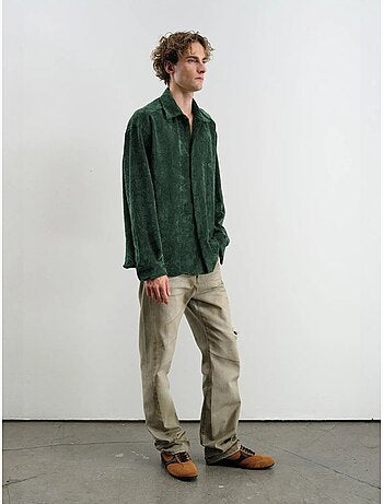 Chemise à manches longues oversize texturée giesto