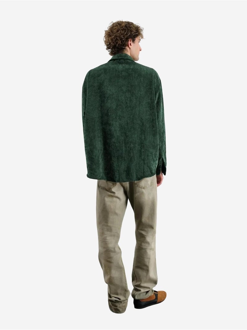 Chemise à manches longues oversize texturée giesto Vert foncé - Kiabi