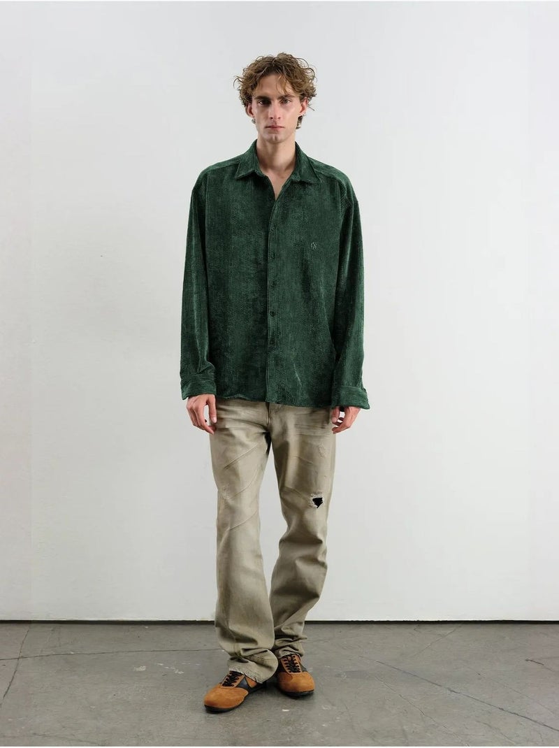 Chemise à manches longues oversize texturée giesto Vert foncé - Kiabi