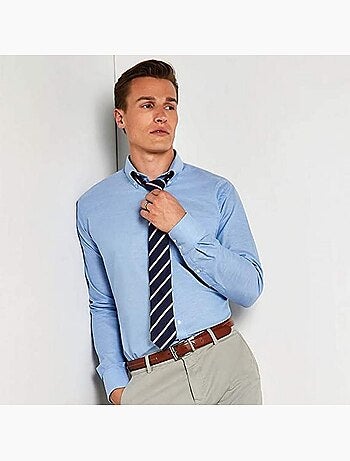 Chemise à manches longues oxford slim pour hommes - kustom kit