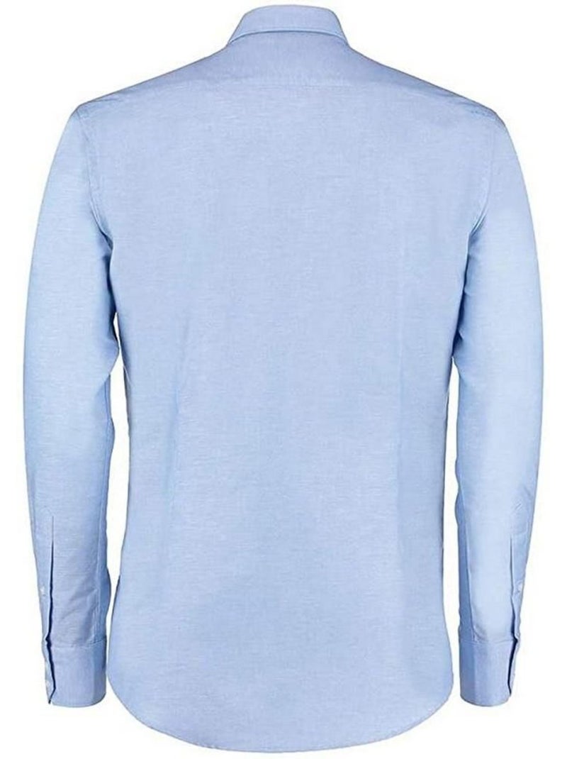 Chemise à manches longues oxford slim pour hommes - kustom kit Bleu clair - Kiabi