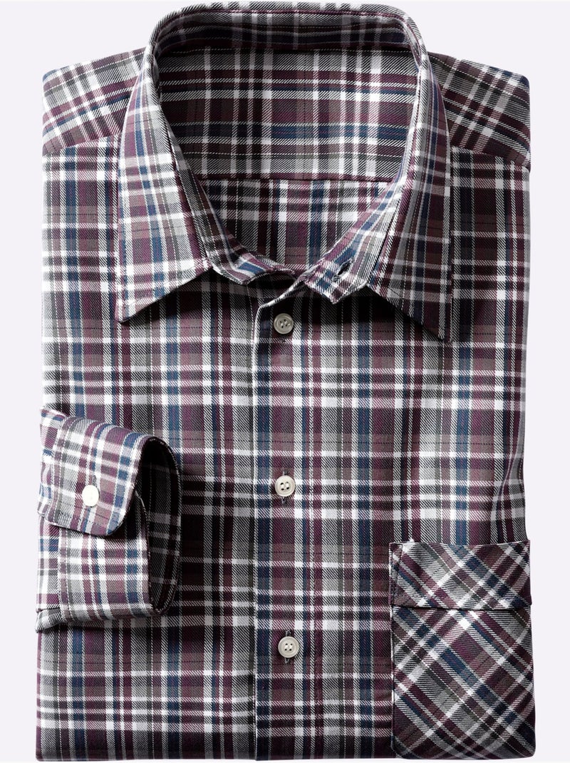 Chemise à manches longues poche poitrine - taille standard - witt Bordeaux - Kiabi