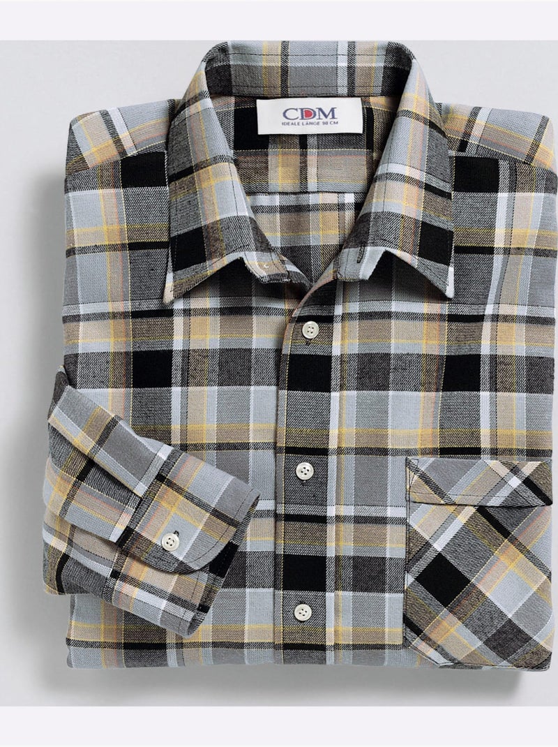 Chemise à manches longues poche poitrine - taille standard - witt Gris - Kiabi