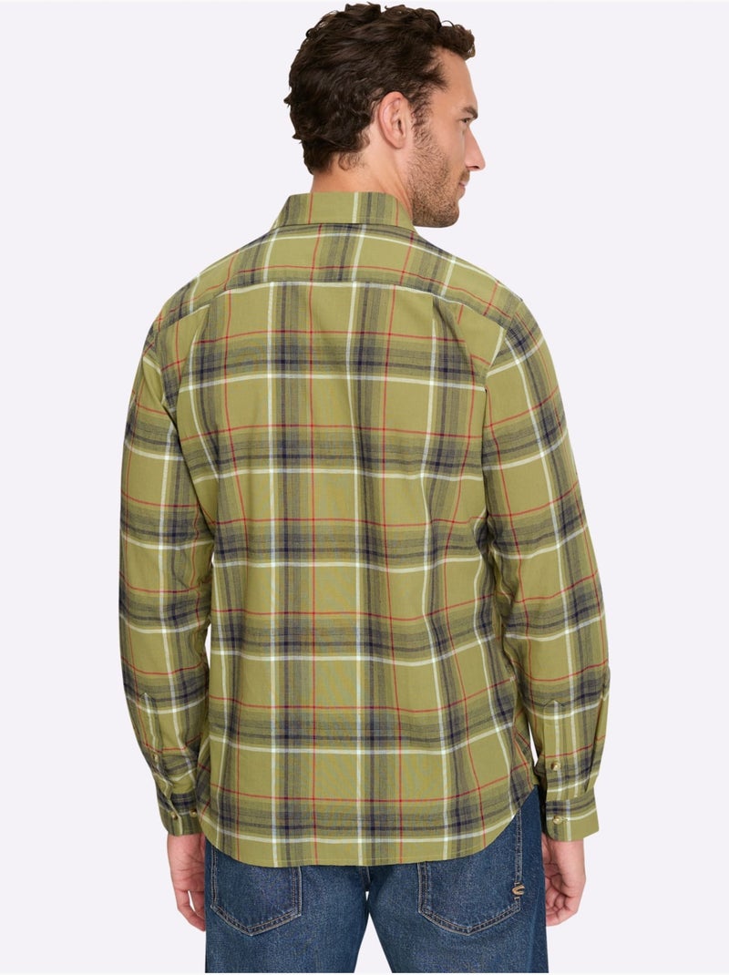 Chemise à Manches Longues Poche Poitrine - Taille Standard - Witt Vert - Kiabi