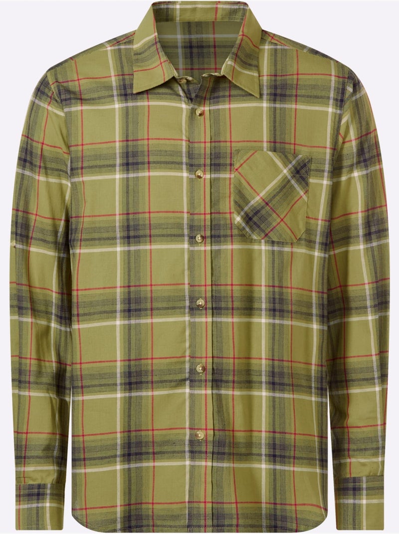 Chemise à Manches Longues Poche Poitrine - Taille Standard - Witt Vert - Kiabi