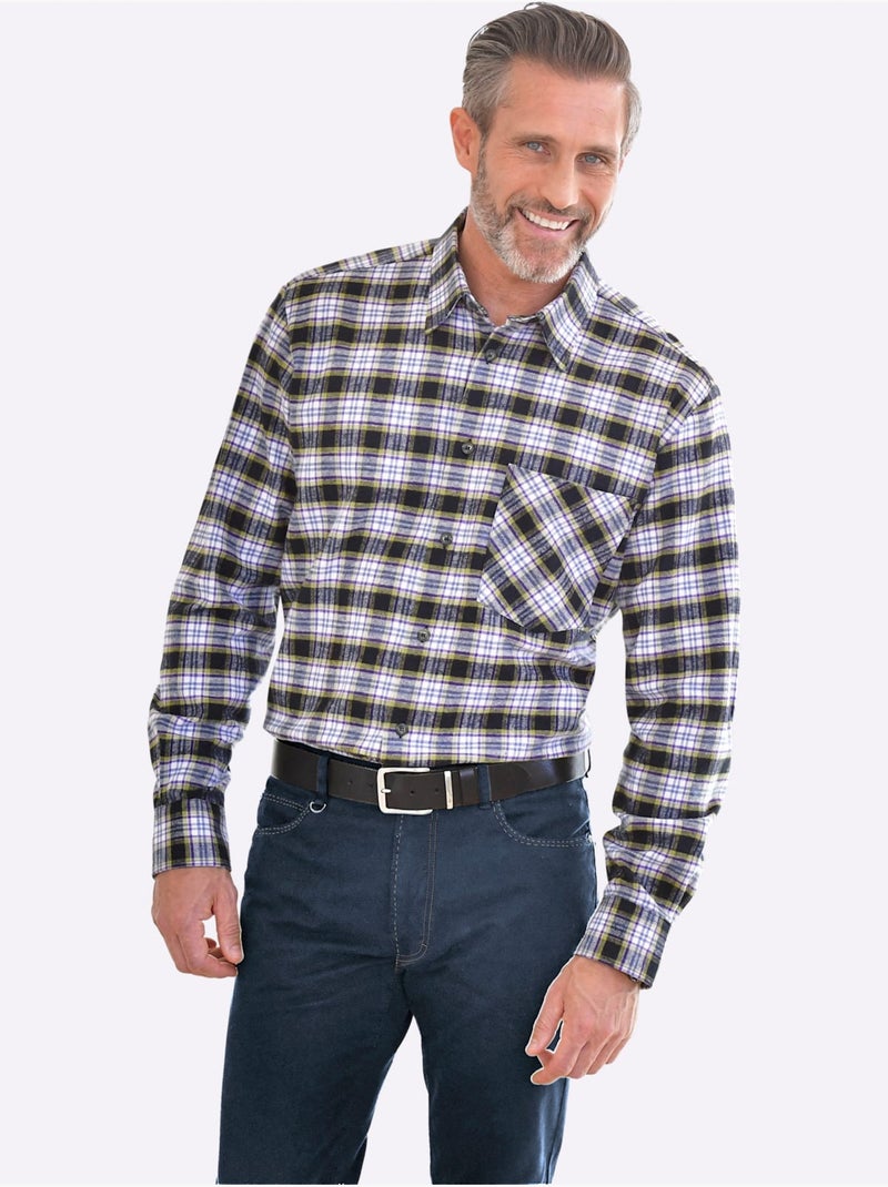 Chemise à manches longues poche poitrine - taille standard - witt Violet - Kiabi