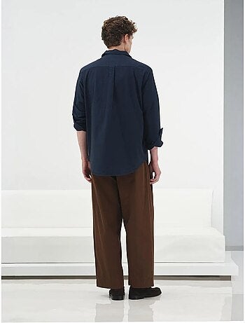 Chemise à manches longues pour homme , coupe classique, avec poche giesto