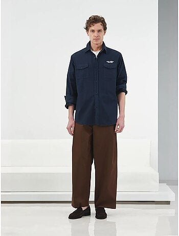 Chemise à manches longues pour homme , coupe classique, avec poche giesto