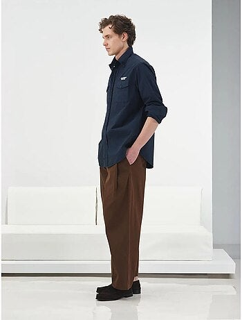 Chemise à manches longues pour homme , coupe classique, avec poche giesto