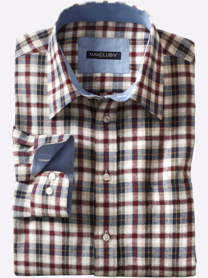 Chemise à manches longues qualité flanelle - taille standard - witt Beige - Kiabi