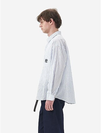 Chemise à manches longues rayée avec broderie giesto