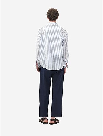 Chemise à manches longues rayée avec broderie giesto