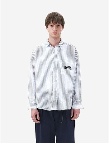 Chemise à manches longues rayée avec broderie giesto