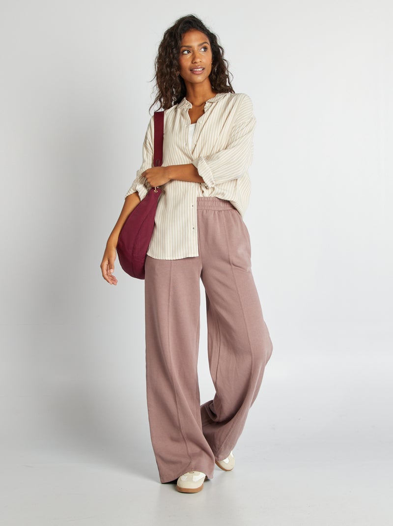 Chemise à manches longues rayée Beige - Kiabi