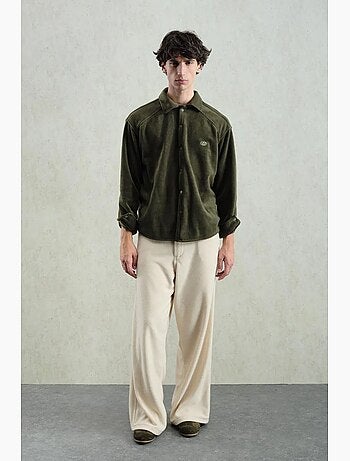 Chemise à manches longues texturée comfort fit avec broderie giesto