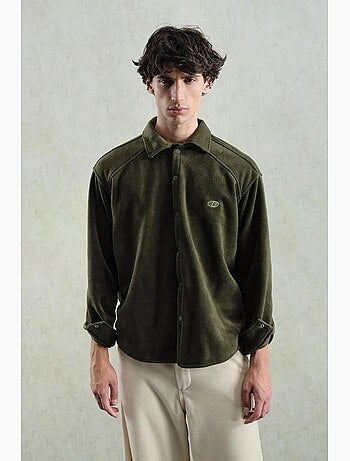 Chemise à manches longues texturée comfort fit avec broderie giesto