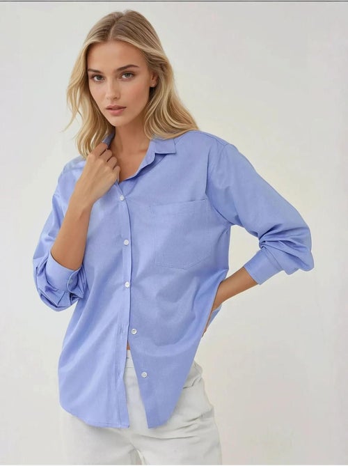 Chemise à manches longues texturée coupe classique, toucher lin - Kiabi Chemise à manches longues texturée coupe classique, toucher lin - Kiabi