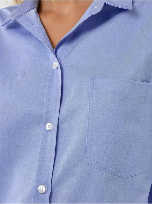 Chemise à manches longues texturée coupe classique, toucher lin - Kiabi Chemise à manches longues texturée coupe classique, toucher lin - Kiabi