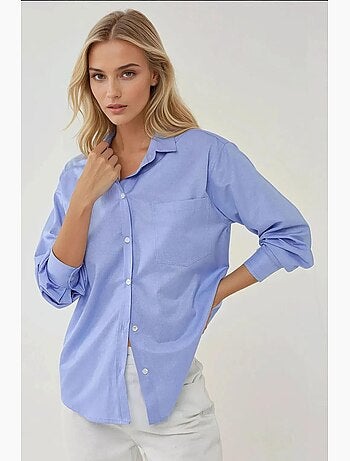 Chemise à manches longues texturée coupe classique, toucher lin hiccup