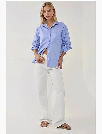 Chemise à manches longues texturée coupe classique, toucher lin hiccup