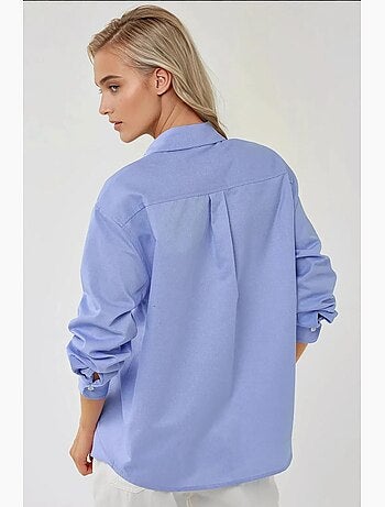 Chemise à manches longues texturée coupe classique, toucher lin hiccup