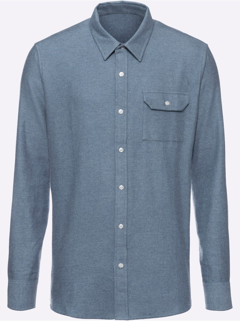 Chemise à Manches Longues Toucher Très Doux - Taille Standard - Witt Bleu - Kiabi