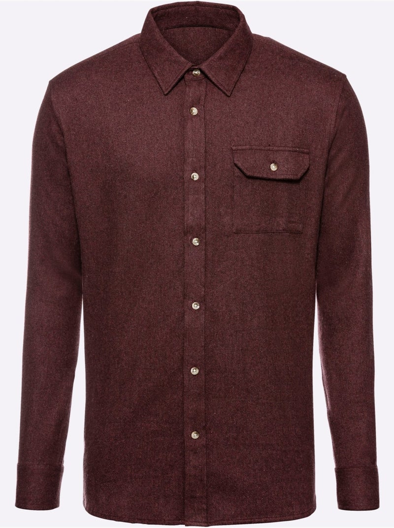 Chemise à Manches Longues Toucher Très Doux - Taille Standard - Witt Bordeaux - Kiabi