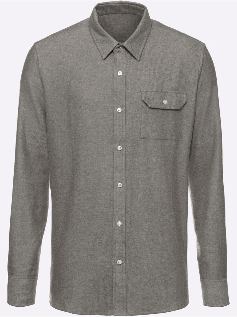 Chemise à Manches Longues Toucher Très Doux - Taille Standard - Witt Gris - Kiabi