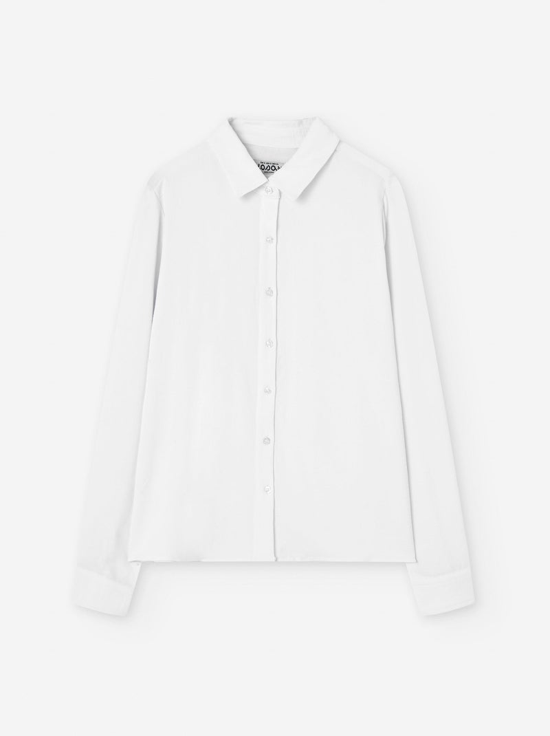 Chemise à Manches Longues Unie Blanc - Kiabi