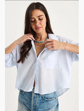 Chemise à manches mi-longues et poche unique lucci