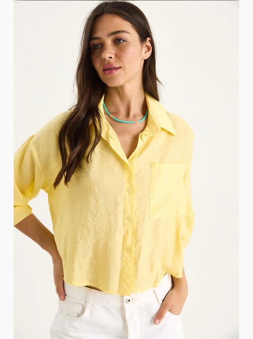 Chemise à manches mi-longues et poche unique lucci - Kiabi