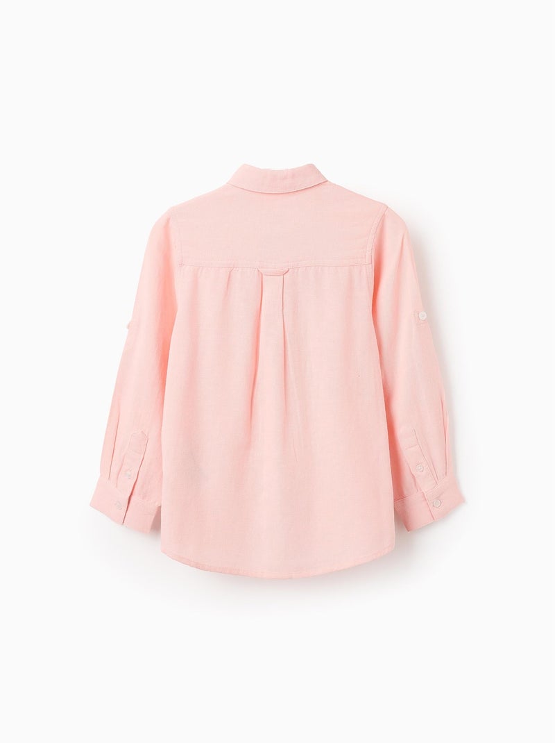 Chemise à Manches Retroussables Rose clair - Kiabi