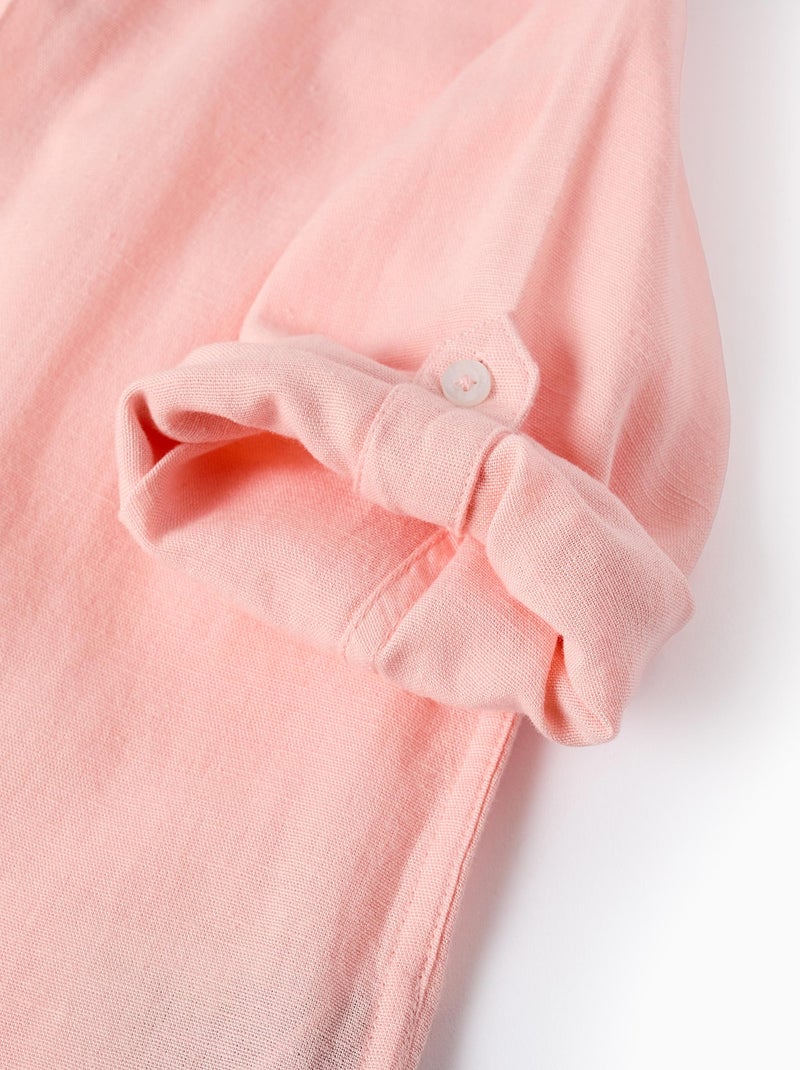 Chemise à Manches Retroussables Rose clair - Kiabi