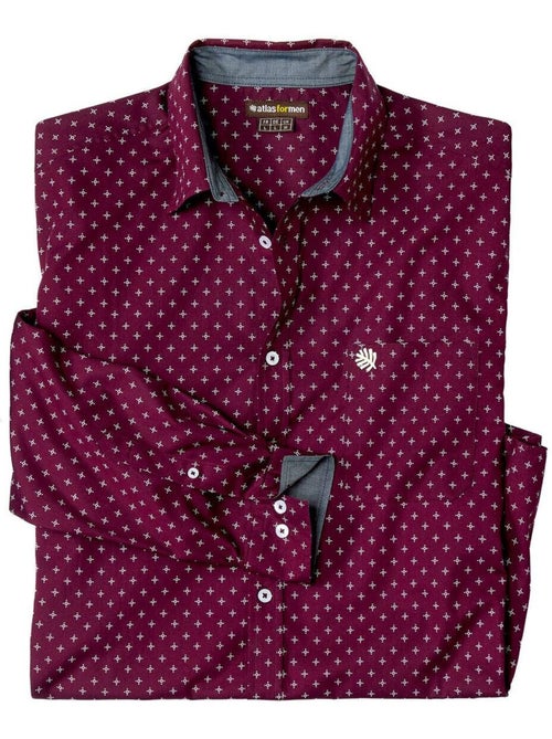 Chemise à Micro-Motifs Détails Chambray - ATLAS FOR MEN - Kiabi Chemise à Micro-Motifs Détails Chambray - ATLAS FOR MEN - Kiabi
