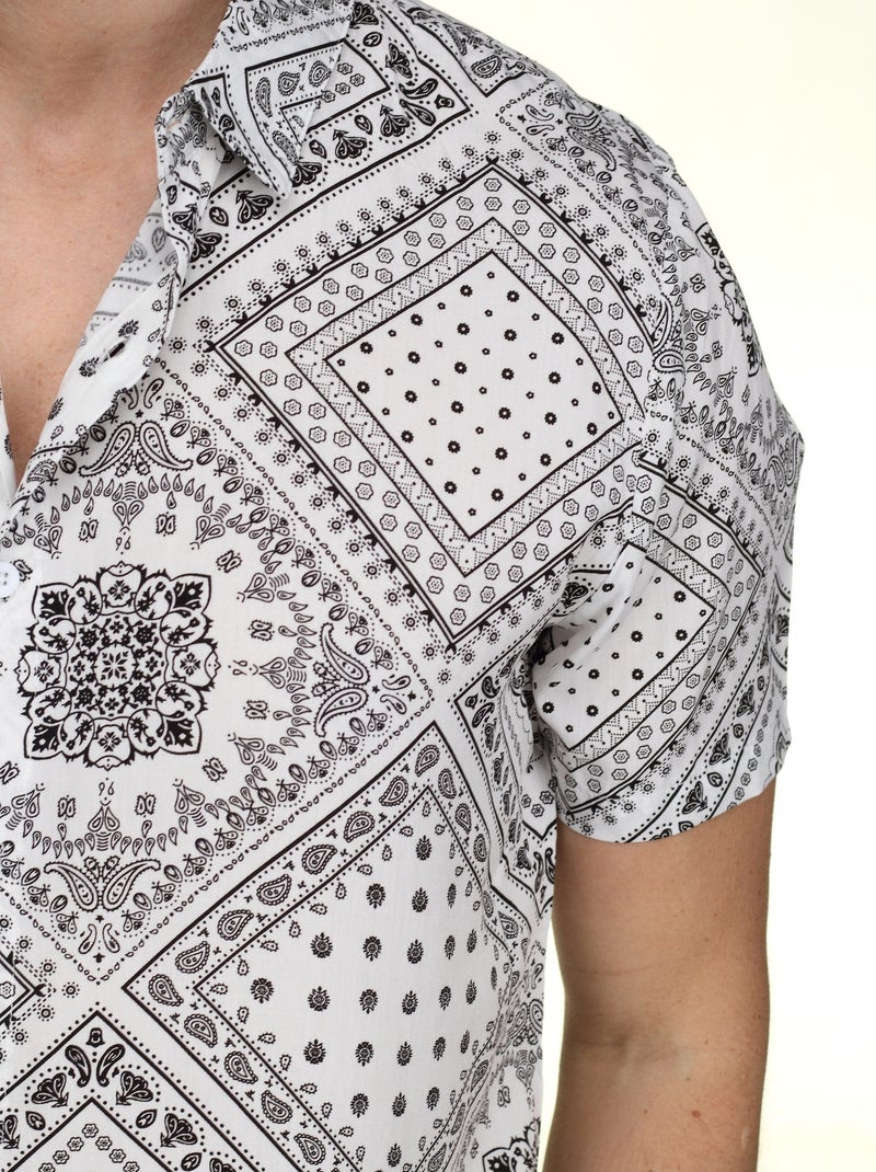 Chemise à motif - Frilivin Blanc Noir - Kiabi