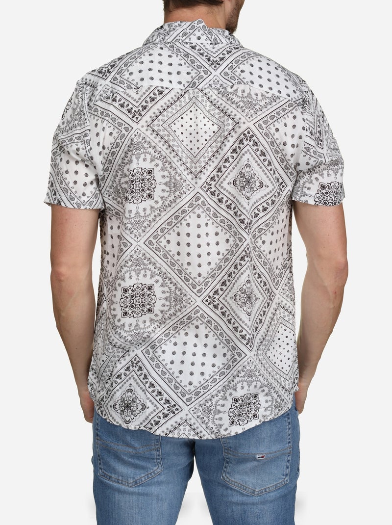 Chemise à motif - Frilivin Blanc Noir - Kiabi