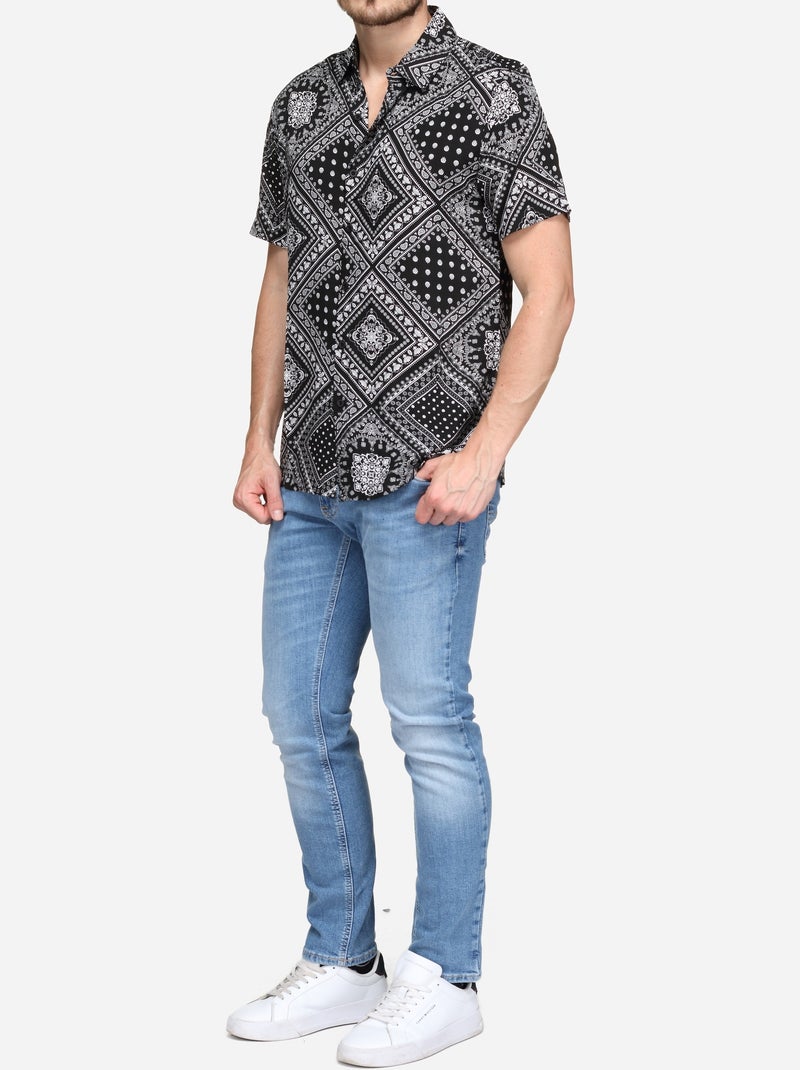 Chemise à motif - Frilivin Noir - Kiabi